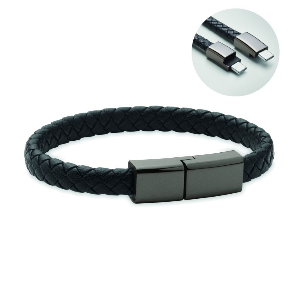 Logo trade promotional giveaways image of: Braided bracelet cable type-C