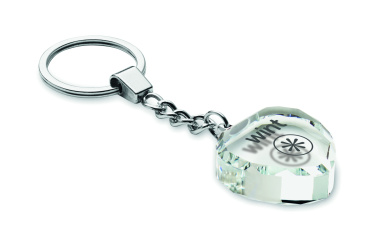 Logo trade business gifts image of: Glass heart award key ring