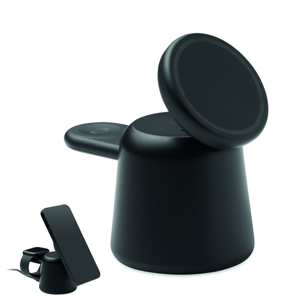 Logo trade promotional merchandise picture of: 3 in 1 wireless charger 15W