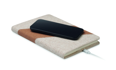 Logo trade promotional merchandise image of: A5 notebook with 15W charger