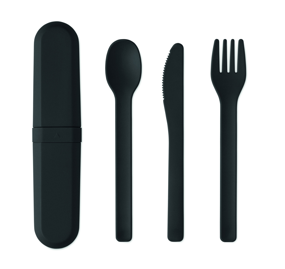Logo trade advertising products picture of: Cutlery set and case in PLA