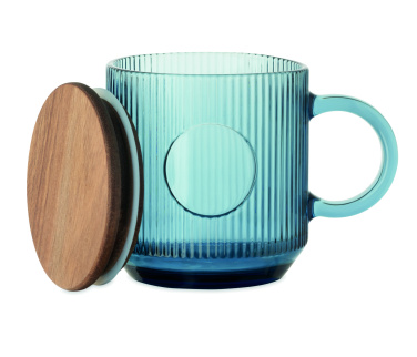 Logo trade advertising product photo of: Ribbed glass mug 300ml