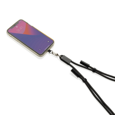 Logo trade promotional merchandise image of: LoopAmp RCS RPET adjustable phone cord with 60W cable