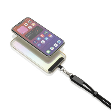 Logo trade promotional gifts image of: LoopAmp RCS RPET adjustable phone wrist strap 60W cable