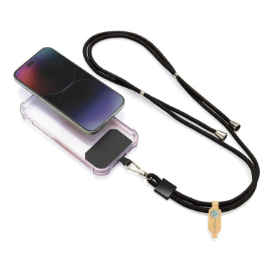 Logo trade promotional product photo of: CarryLoop RCS recycled PET adjustable phone holder lanyard