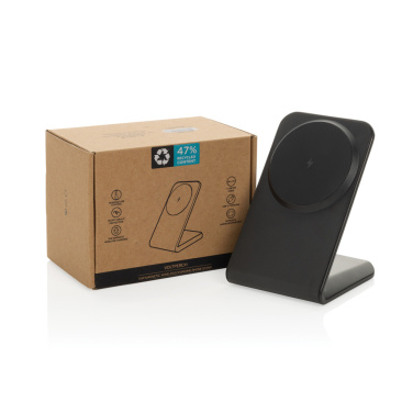 Logo trade business gifts image of: VoltPerch RCS recycled plastic 15W magnetic wireless charger