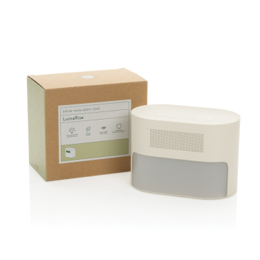 Logotrade promotional product image of: LumaRise RCS reycled plastic white noise alarm clock