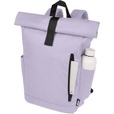 Logo trade advertising products picture of: Byron 15.6" GRS RPET roll-top backpack 18L