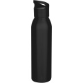 Sky 650 ml RCS recycled single wall stainless steel water bottle, Solid black