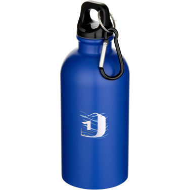 Logotrade promotional products photo of: Oregon 400 ml matte RCS recycled single wall stainless steel water bottle with carabiner