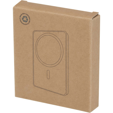 Logo trade corporate gift photo of: Acrab 5000 mAh 15W magnetic wireless power bank with 20W PD - made from recycled plastic