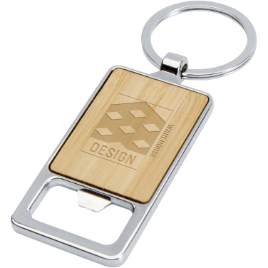 Logotrade promotional product picture of: Snapper bamboo keychain with bottle opener