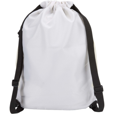 Logo trade corporate gifts image of: Nomad GRS recycled sports drawstring bag with bottom compartment 18L