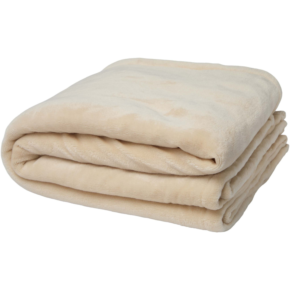 Logo trade promotional gift photo of: Ashen GRS recycled sherpa blanket