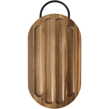 Logo trade promotional products image of: Prestige acacia wood chopping board with bread knife
