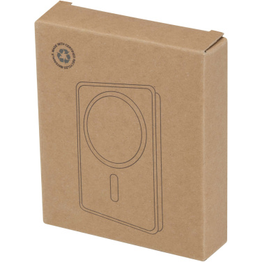 Logo trade promotional giveaways image of: Acrab 10.000 mAh 15W magnetic wireless power bank with 20W PD - made from recycled plastic