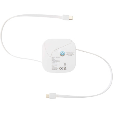 Logotrade promotional item image of: Gloas 5-in-1 recycled retractable data sync and 100W fast charge cable with smartphone tool kit