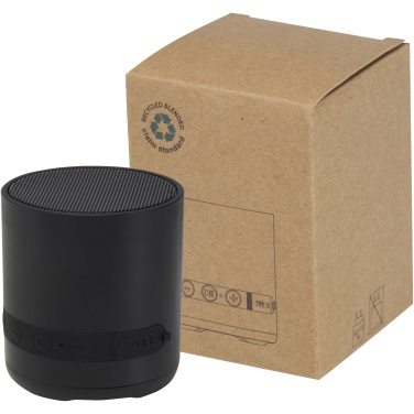 Logo trade corporate gifts image of: Hunor 3W recycled plastic wireless speaker