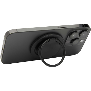 Logo trade promotional merchandise photo of: Albali recycled plastic magnetic phone holder with ring stand