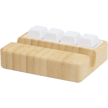 Logo trade promotional items picture of: Algol recycled plastic phone stand and fidget toy with bamboo details