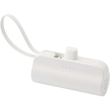 Logotrade promotional giveaways photo of: Alnair 5000 mAh 10W recycled plastic Type-C power bank with built-in flip stand and 2-in-1 cable