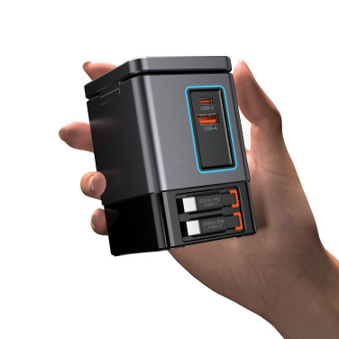 Logo trade promotional products image of: Urban Vitamin Sacramento 105W GAN charger+retractable cables