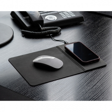 Logo trade business gift photo of: Mousepad with Wireless Charging ROTHERHAM