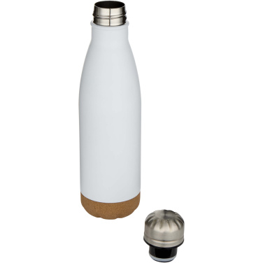 Logo trade promotional products image of: Cove 500 ml double wall vacuum insulated stainless steel water bottle with cork details