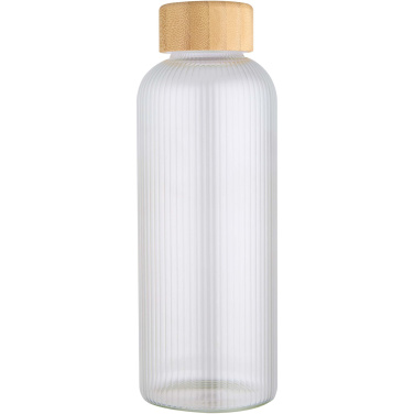Logo trade promotional giveaways image of: Mirage 650 ml single-walled borosilicate glass bottle with bamboo lid