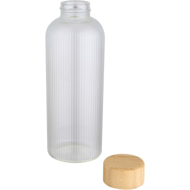 Logo trade promotional giveaways image of: Mirage 650 ml single-walled borosilicate glass bottle with bamboo lid