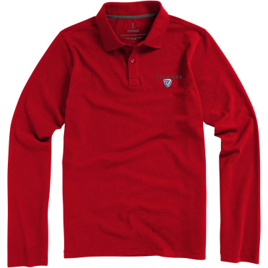 Logo trade corporate gifts image of: Oakville long sleeve men's polo