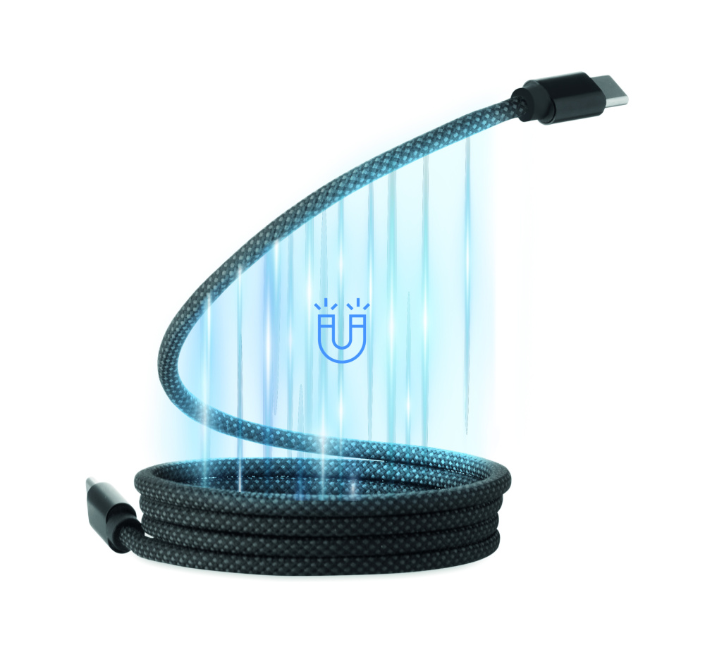 Logo trade promotional gifts picture of: Braided magnetic cable in RPET