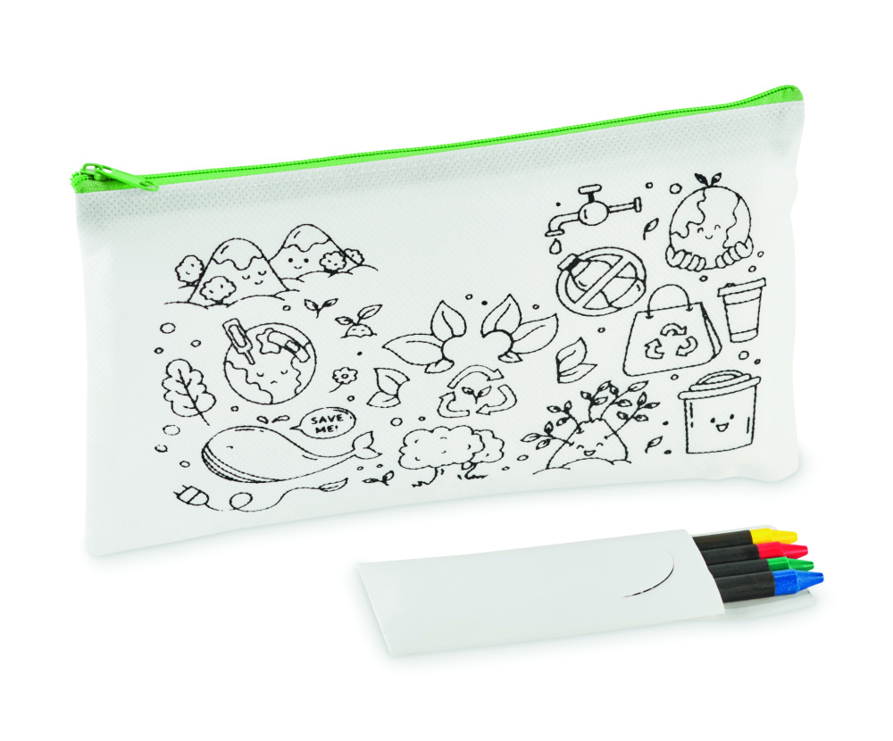 Logo trade promotional items picture of: Pencil case with 4 crayons