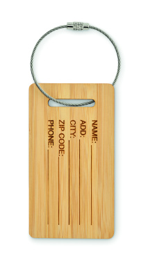 Logotrade promotional product picture of: Bamboo luggage tag