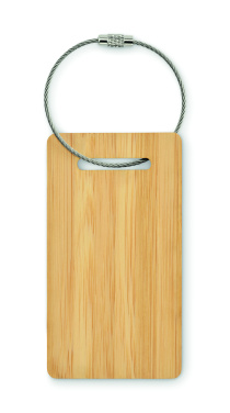 Logo trade promotional merchandise picture of: Bamboo luggage tag