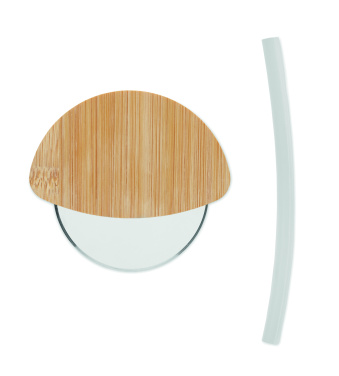 Logotrade promotional product image of: Round bamboo pizza cutter