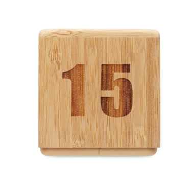 Logotrade promotional product picture of: Bamboo twist snooze timer