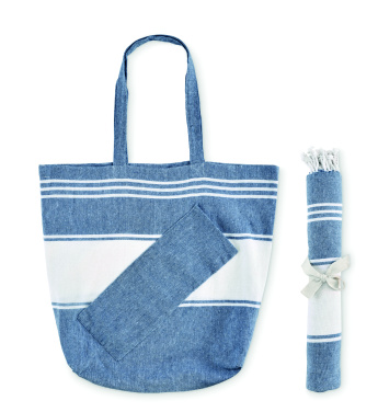 Logo trade promotional items image of: Beach bag with hammam towel