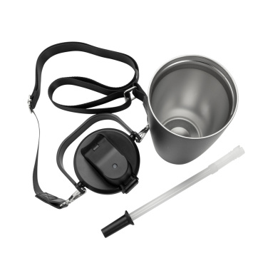 Logo trade promotional gifts image of: Avira Ayala RCS re-steel duosip lockable crossbody tumbler