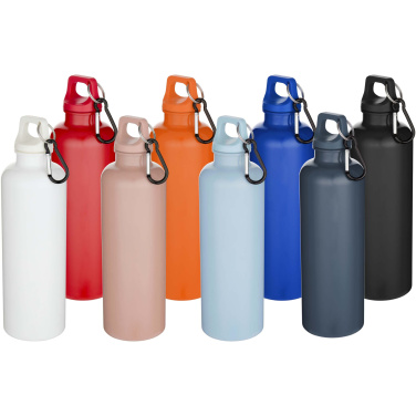 Logotrade promotional merchandise image of: Oregon 750 ml solid colour RCS recycled plastic water bottle with carabiner