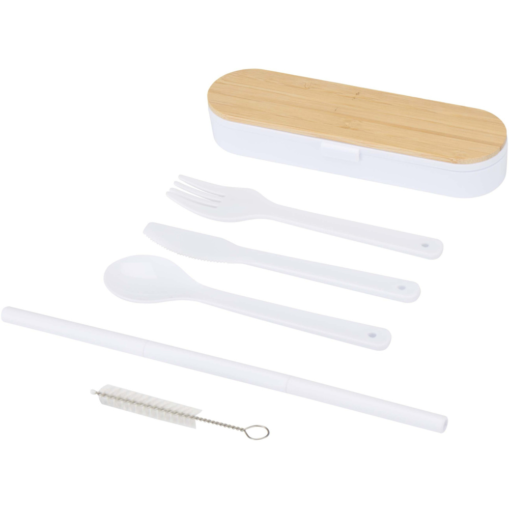 Logo trade promotional giveaway photo of: Runa cutlery set with bamboo lid