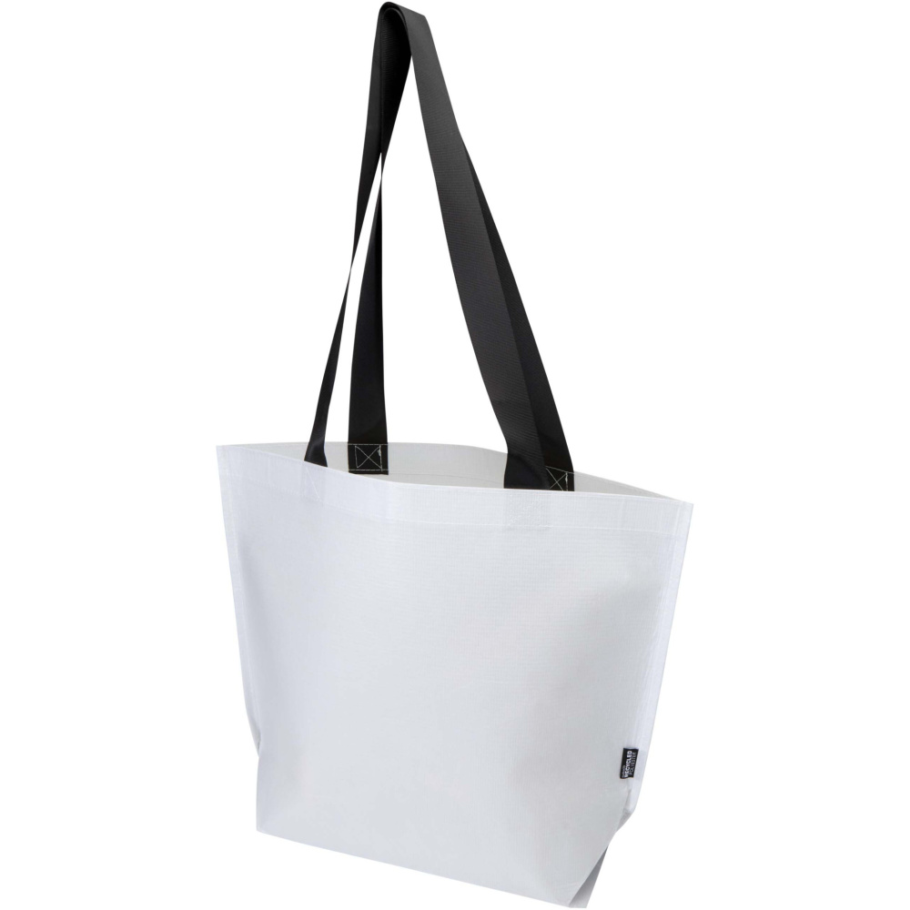 Logo trade promotional giveaways image of: Duo GRS recycled double-laminated tote bag 18L