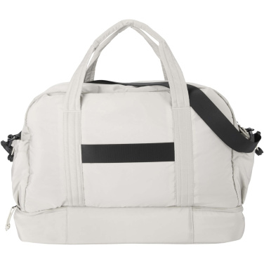 Logo trade advertising products picture of: Puffer GRS recycled duffel bag with insulated bottom 30L