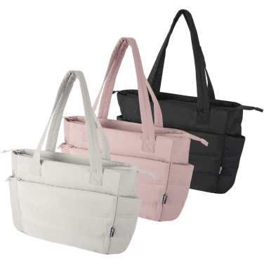 Logotrade business gift image of: Puffer 15.6" GRS recycled laptop tote bag 18L