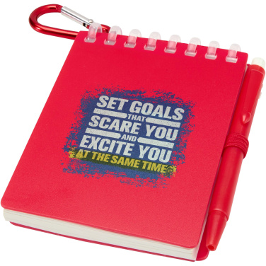 Logo trade corporate gift photo of: Lig Mini recycled outdoor soft cover notebook and ballpoint pen set (black ink)