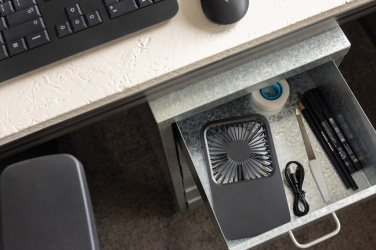 Logotrade advertising product picture of: Aervina RCS recycled plastic re-chargeable desk fan