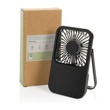 Logotrade promotional product image of: Aervina RCS recycled plastic re-chargeable desk fan