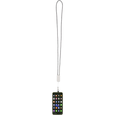 Logo trade promotional giveaway photo of: Anser recycled plastic smartphone lanyard with 27W 5-in-1 built-in cable