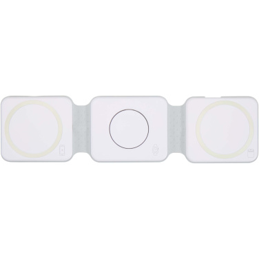 Logo trade promotional gift photo of: Armus 3-in-1 15W recycled plastic foldable wireless charger