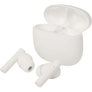 Logo trade promotional giveaway photo of: Alterf recycled plastic True Wireless Bluetooth® headset with silicone eartips